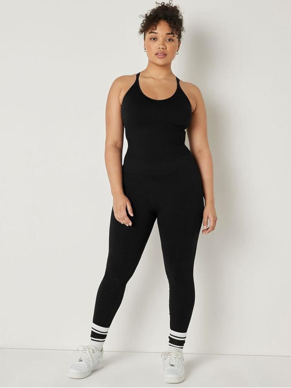 Victoria's Secret PINK Active Seamless Workout Jumpsuit Black Size Medium - Picture 1 of 9